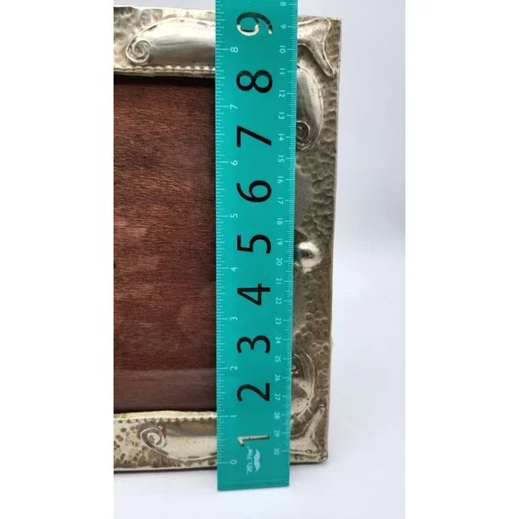Artesania Argentinia Aplaca Silver & Wood Handmade Picture Frame12 x 9. Vntg